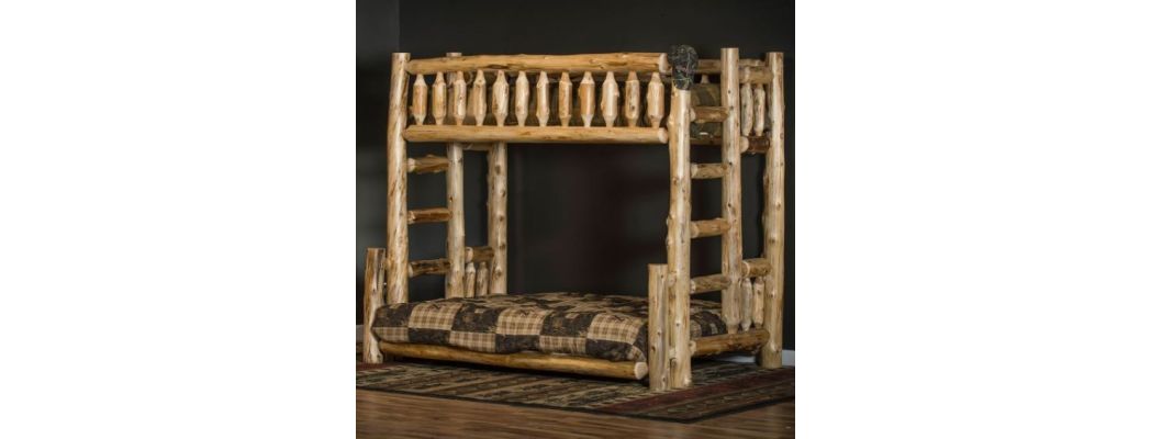 Rustic Twin over Full Log Bunk Bed