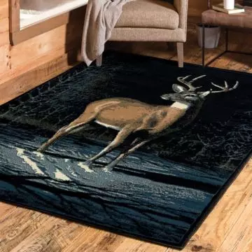 Rustic Cabin Rug Collection Deer Hunting And Fishing Bear Rugs For