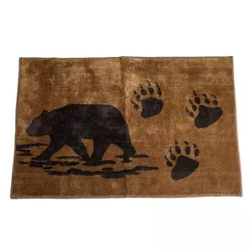 Bear Hand Towels for Bathroom,Rustic Camouflage Wildlife Black Animal in  Retro F