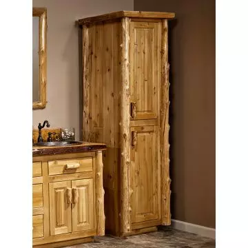 Rustic Linen Closets and Log Linen Closets for Bathrooms