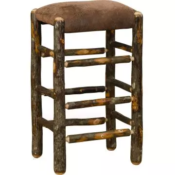 Rustic Hickory Pub Tables and Hickory Log Stools