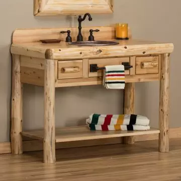 Rustic Bathroom Vanities Made From Aspen Barnwood Cedar Hickory