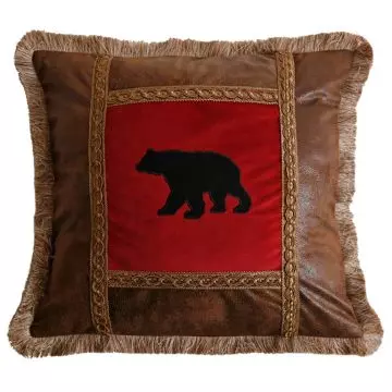 Western Rustic Bear Throw Pillows Cover Set of 2 Wild Animal Bear Deer  Moose Pillow case 18x18 inch Lodge Wildlife Cotton Linen Outdoor Cabin Decorative  Cushion Pillow Cover for Patio Couch Bedroom 