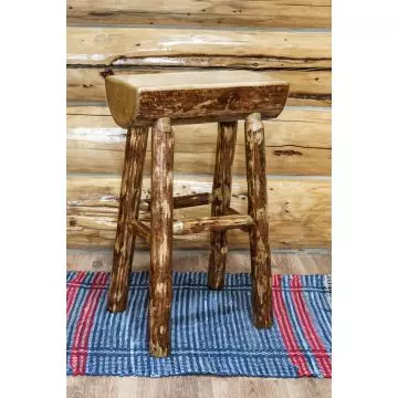 Rustic Pine Pub Tables and Pine Log Stools and Barstools