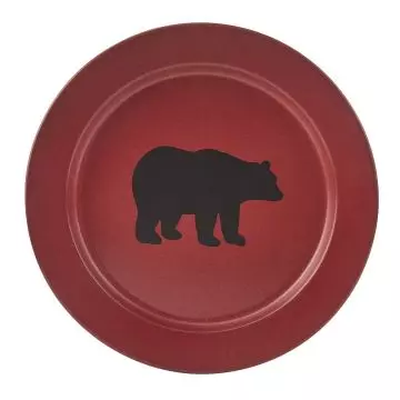 Rustic Pinecone Red Enamel Dinner Plate