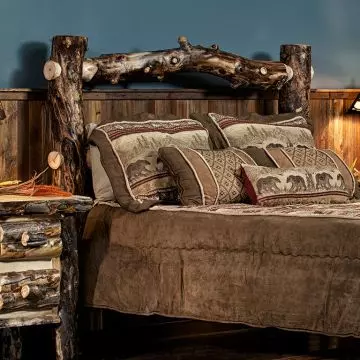 King size log headboard sale