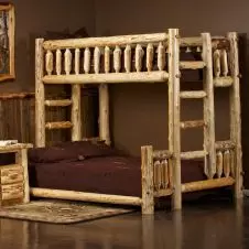 Rustic Twin over Twin Cedar Log Bunk Bed