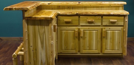 Cedar Lake Solid Wood Rustic Bar