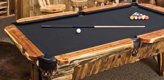 Artistic Log Pool Table