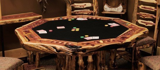 Rustic Poker Machine Rustic Cedar Log Poker Tables