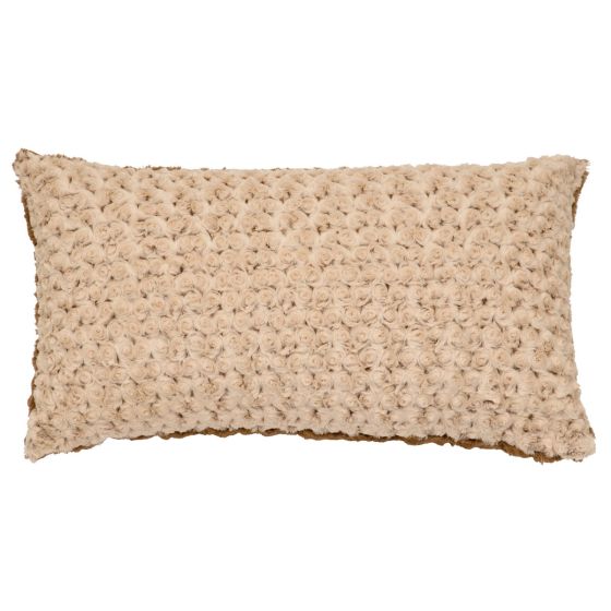 Bella Rosebud Cuddle Fur Rectangle Decor Pillow