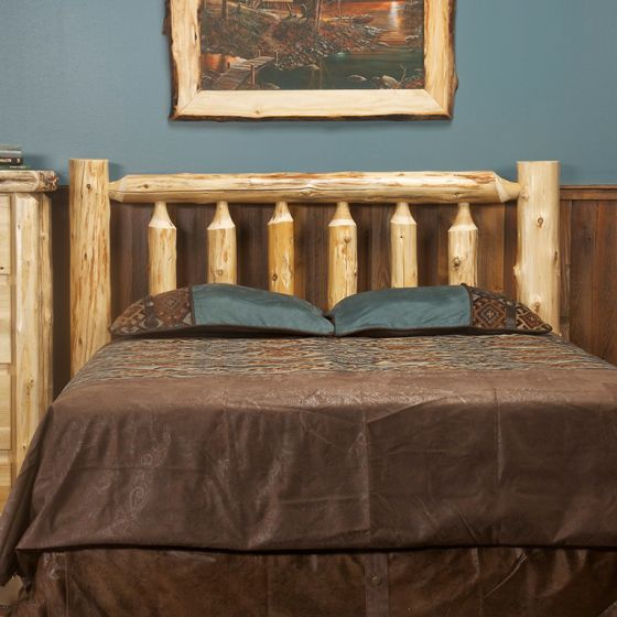 Cedar Lake The Original Log Headboard--Full, Clear finish