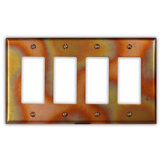 Enchantment Vertical 4 Rocker/GFI Copper Switch Plate
