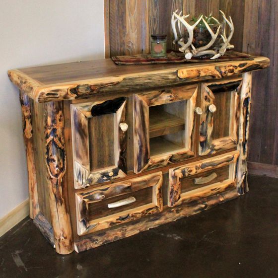 Aspen & Barnwood Entertainment Stand in Clear