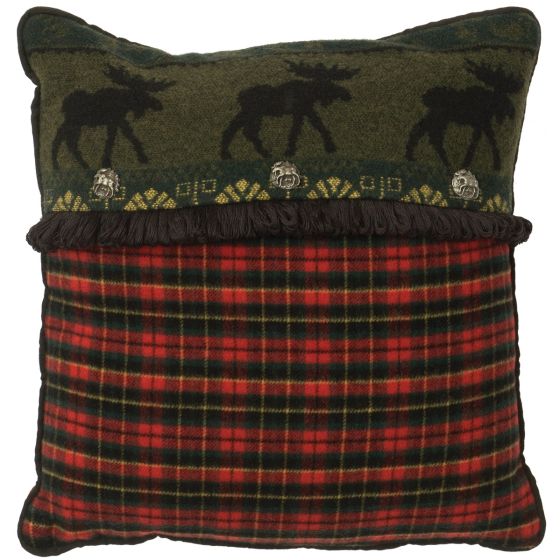 McWoods Moose Button Decor Pillow