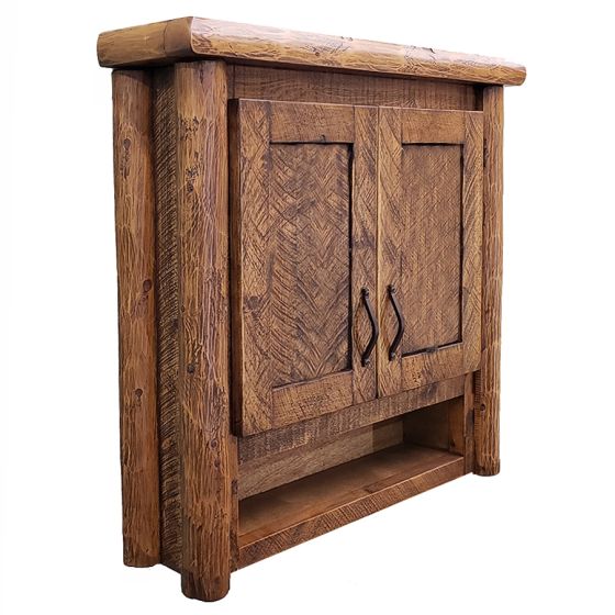 Olde Towne Log Over Toilet Cabinet in Barnwood Lager Finish