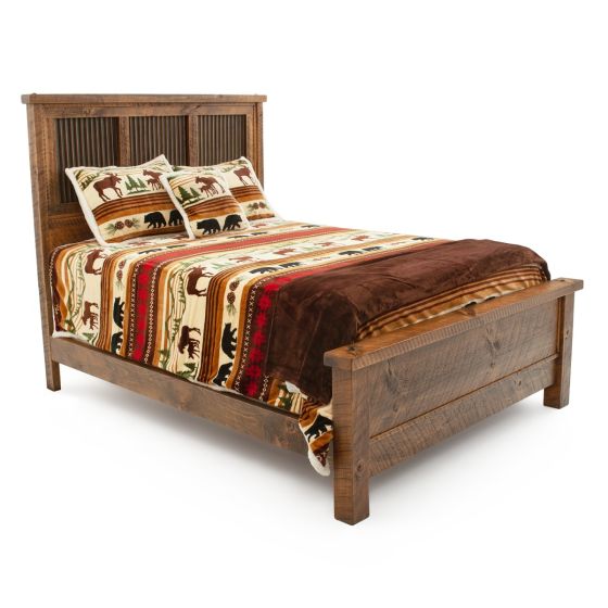 Rustic Corrugated Barnwood Bed