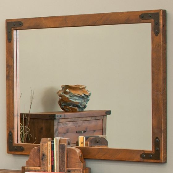 Sawmill Bathroom Mirror--Antique Barnwood Finish