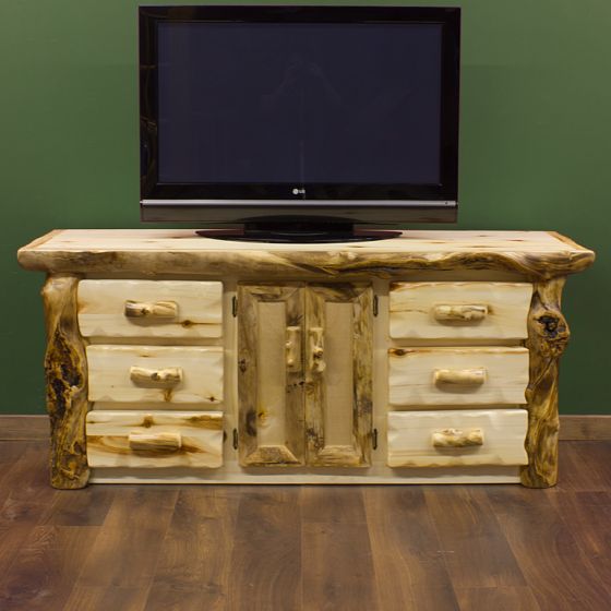 Aspen Log Widescreen TV Stand