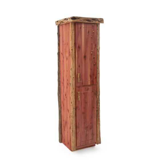 Rustic Red Cedar Log Bathroom Linen Closet - Hinge Right
