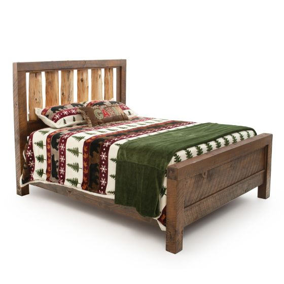 Rustic Cedar Spindled Barnwood Bed 