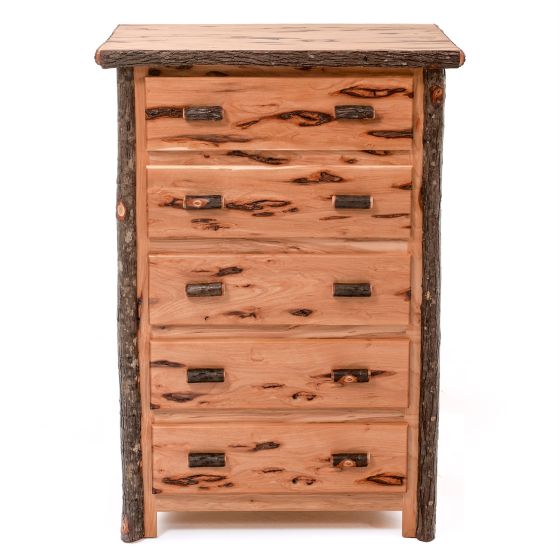 Cottage Hickory 5 Drawer Log Chest 