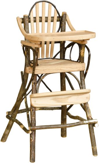 Rustic Hickory Log High Chair