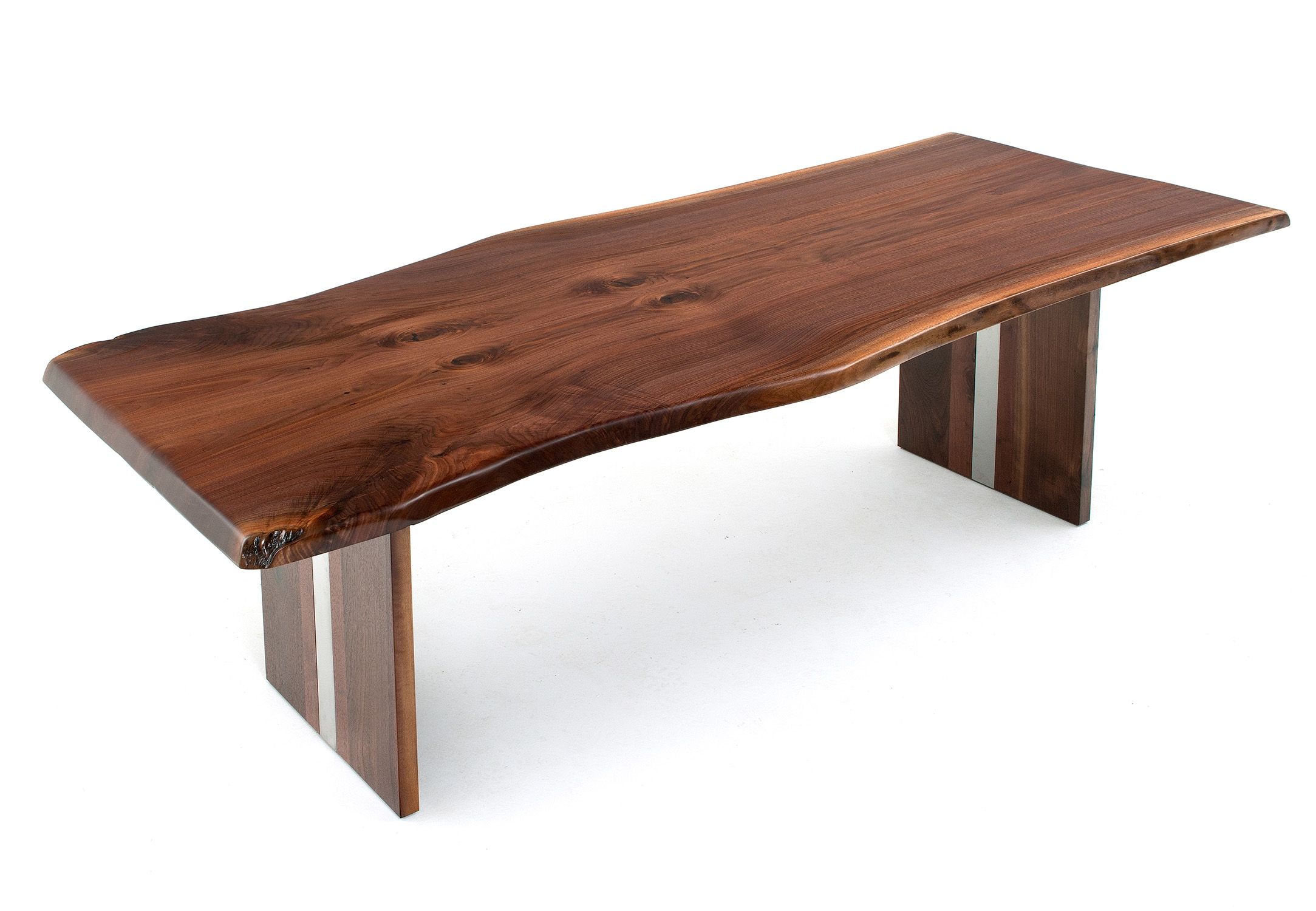 Walnut Dining Table, Large Wood Dining Room Table, Custom Walnut Harvest  Table on Steel Legs, Industrial Dining Table 