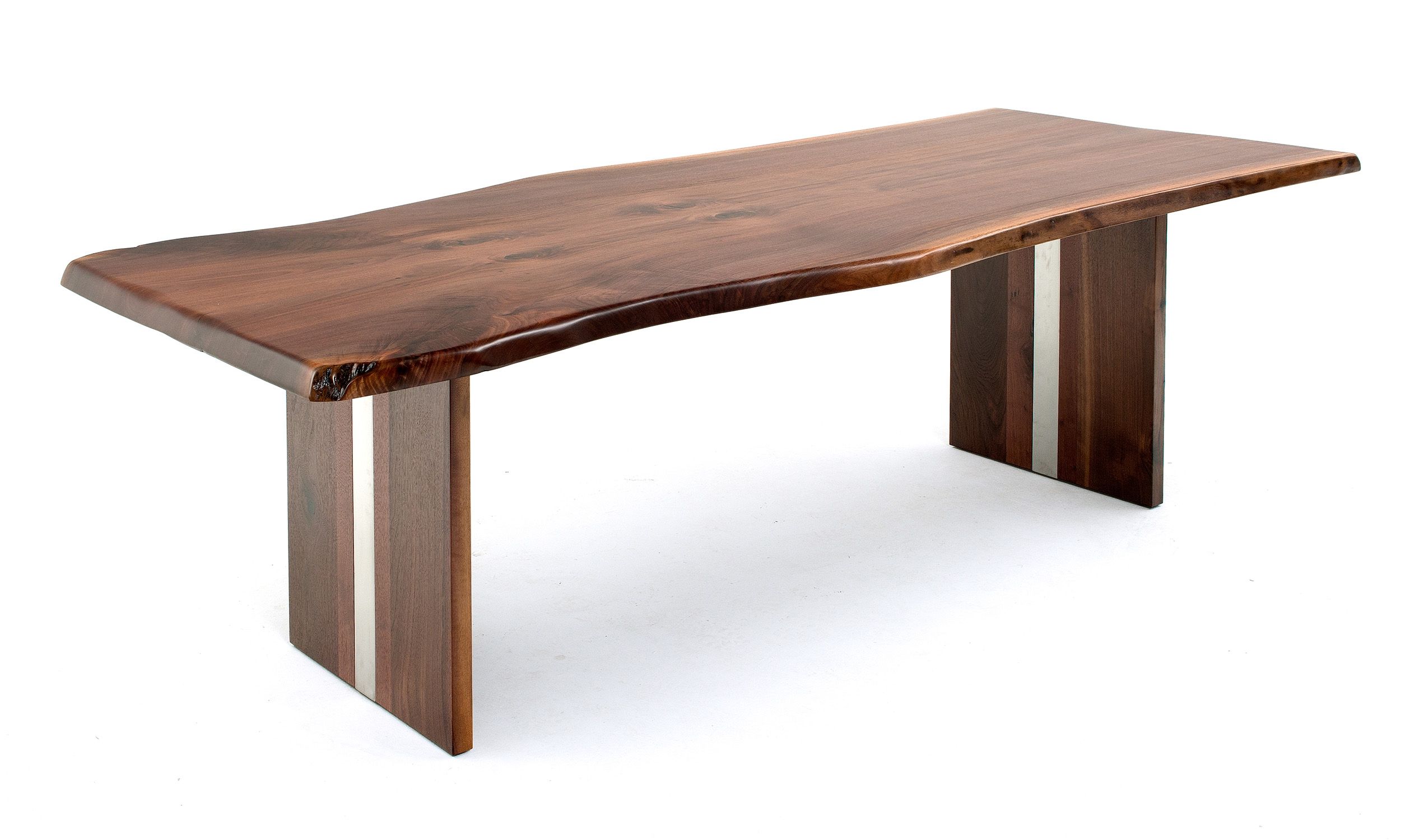 Walnut Dining Table, Large Wood Dining Room Table, Custom Walnut Harvest  Table on Steel Legs, Industrial Dining Table 