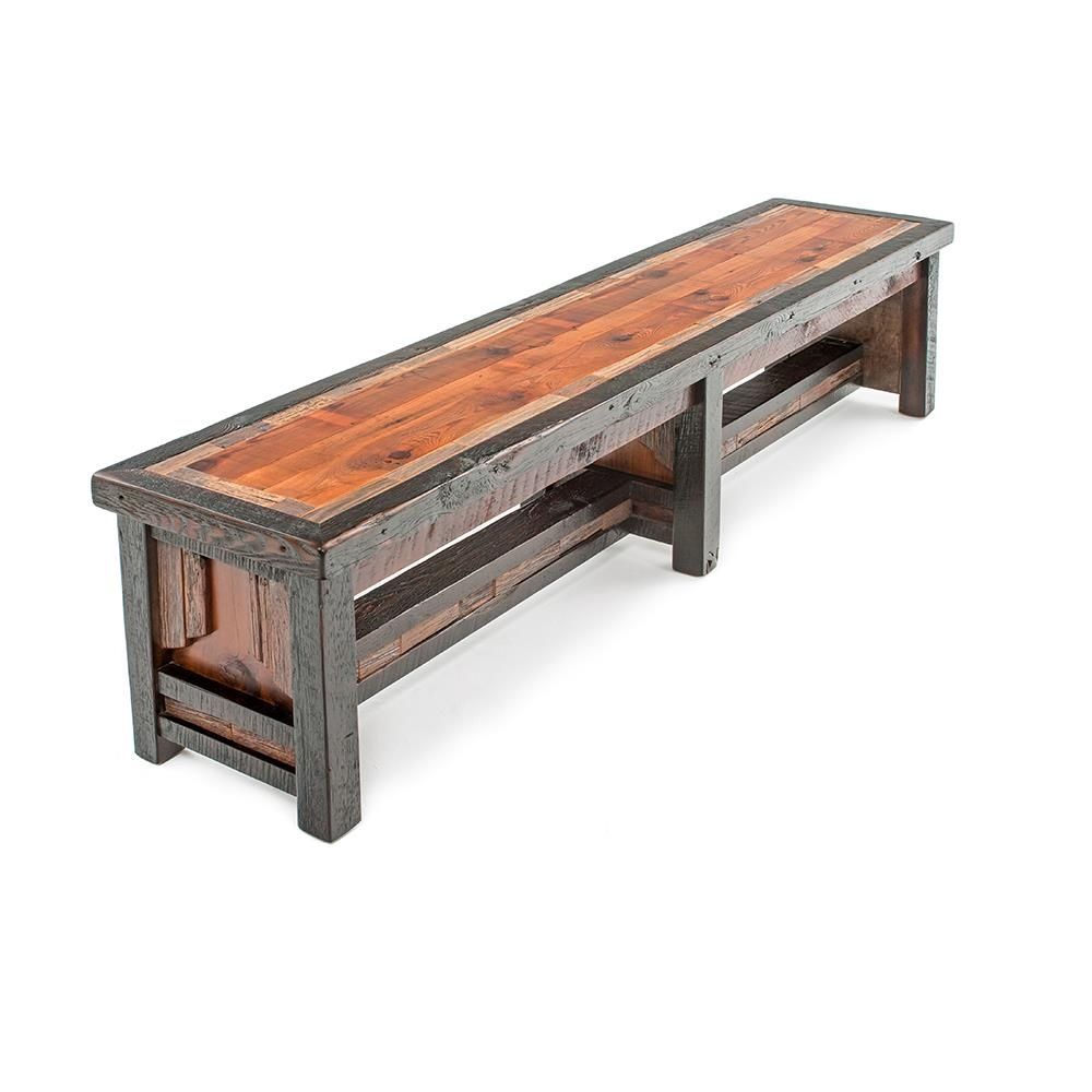 Western Woods Rustic Reclaimed Dining Bench Rustic Benches Log Furniture Place