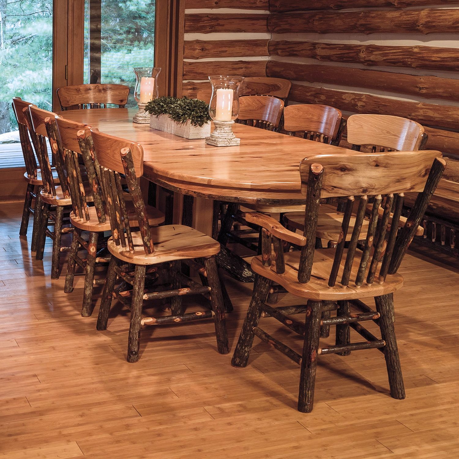 Saranac Hickory Panel Back Arm Chair