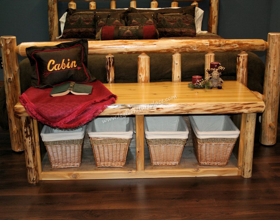 Cedar Log Foot Stool