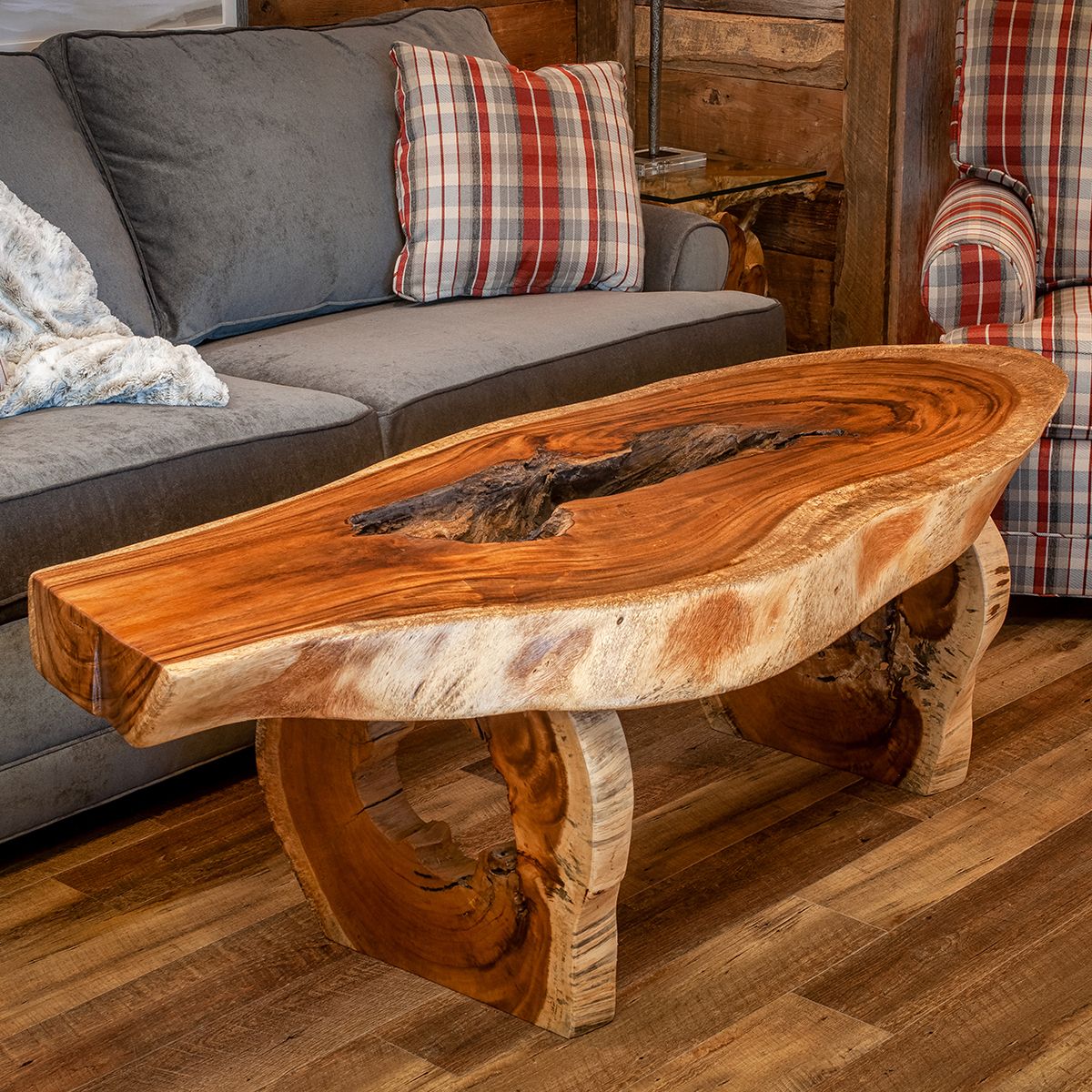 HOMEWOOD' Walnut Slab Coffee Table // Inset Solid Wood Legs - Mez Works  Furniture