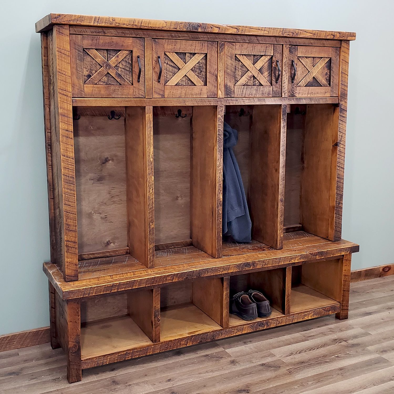 Western Winds Weathered Wood Coat Shoe Locker
