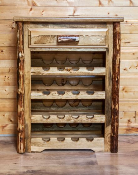 Glacier Country Wine Cabinet - Log Pull