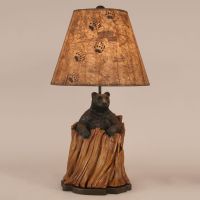 Rustic Bear in Stump Table Lamp