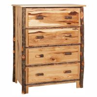Rustic Hickory Log 4 Drawer Chest
