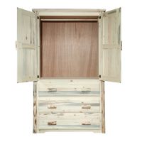 Montana 3 Drawer Log Armoire--Clear finish