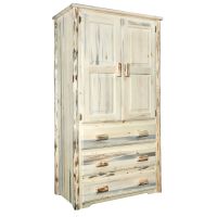 Montana 3 Drawer Log Armoire--Clear finish