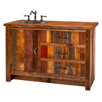 Back to the Barn Reclaimed Barn Wood Vanity - 42" - 60" Sink Left