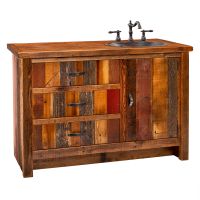 Back to the Barn Reclaimed Barn Wood Vanity - 42" - 60" Sink Right
