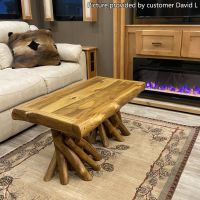 Light Aspen Honey Finish Aspen Log Coffee Table