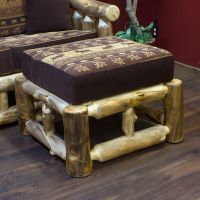 Yellowstone Matching Aspen Log Ottoman - Yosemite Cushion Fabric (discontinued fabric)