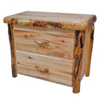 Beartooth Aspen 2 Drawer File Cabinet - 39" - Flat Front Drawers - Wild Panel & Gnarly Log - Liquid Glass Top Finish