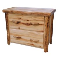 Beartooth Aspen 2 Drawer File Cabinet - 39" - Flat Front Drawers - Wild Panel & Natural Log - Standard Top Finish