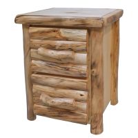 Beartooth Aspen 2 Drawer File Cabinet - 24" - Half Log Drawers - Natural Panel & Natural Log - Standard Top Finish