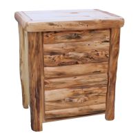 Beartooth Aspen 2 Drawer File Cabinet - 27" - Half Log Drawers - Natural Panel & Natural Log - Standard Top Finish