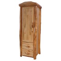 Beartooth Aspen 2 Drawer Log Wardrobe - Flat Front - 27"W - Natural Panel & Natural Logs