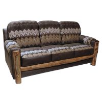 Beartooth Aspen Mountain Comfort Upholstered Sofa - Gnarly Log - Dakota Peat Accent Fabric & Padma Otter Main Fabric