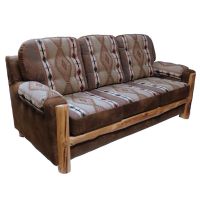 Beartooth Aspen Mountain Comfort Upholstered Sofa - Gnarly Log - Pinto Tobacco Accent Fabric & Apache Stone Main Fabric
